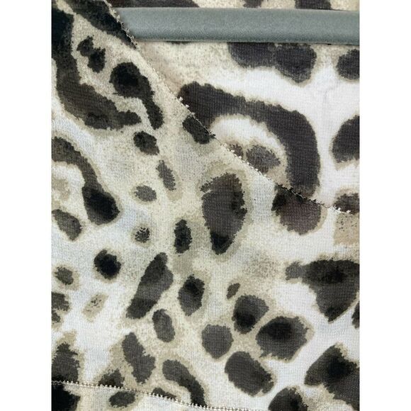 CHAUS animal leopard ruffles brown beige sleeveless top blouse XL NWT - Picture 2 of 9